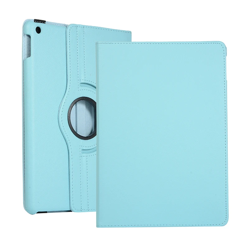Light blue 360 градусов вращение личи кожаный чехол с подставкой для iPad 10,2 7th Gen планшет принципиально откидная крышка+ стилус - Цвет: Light blue