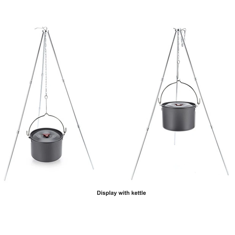 

Portable Outdoor Fire Oven Triangle Bracket Picnic Tripod Cooking Tripod Pot Hanging BBQ Grill equipment Camping Stove Stand