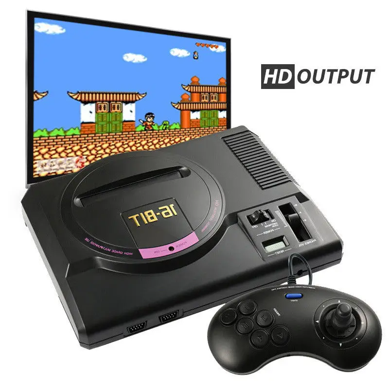 Популярная игра новая версия 16 битной игровой приставки MD Genesis с HD RCA дисплеем