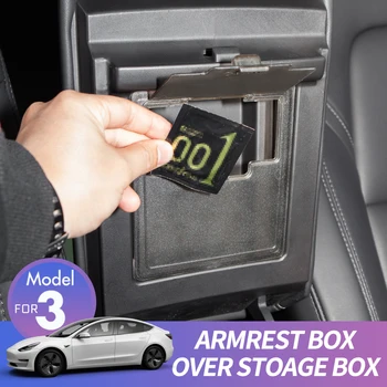 

For Tesla model 3 2017-2020 Car Hidden Transparent Armrest Storage Box Easy Easy non-destructive Installation Car Organizer