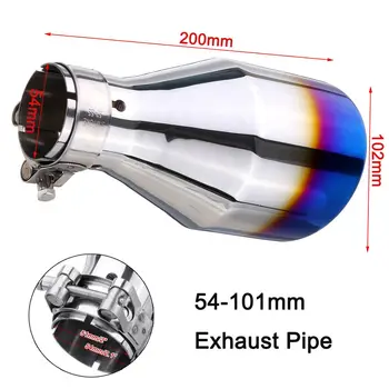 

New Universal 54-102mm Stainless Steel Car Rear Exhaust Pipe Tail Muffler Tip Round for VW/Ford/Toyota/Honda/Mazda etc