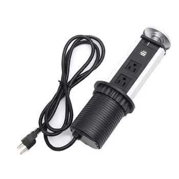 

Table socket 2 Power Socket 2 USB Charging Port Desktop 12/13A Socket Hidden Kitchen Table Worktop UK/US Plug