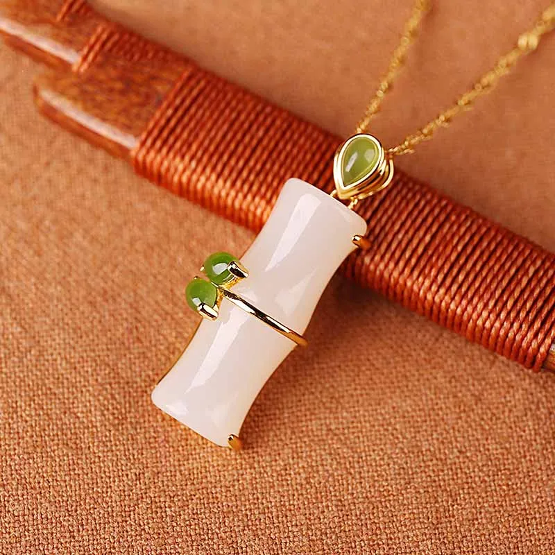 Кулон Синьцзян и тиану женский кулон с золотой инкрустированной нефритом