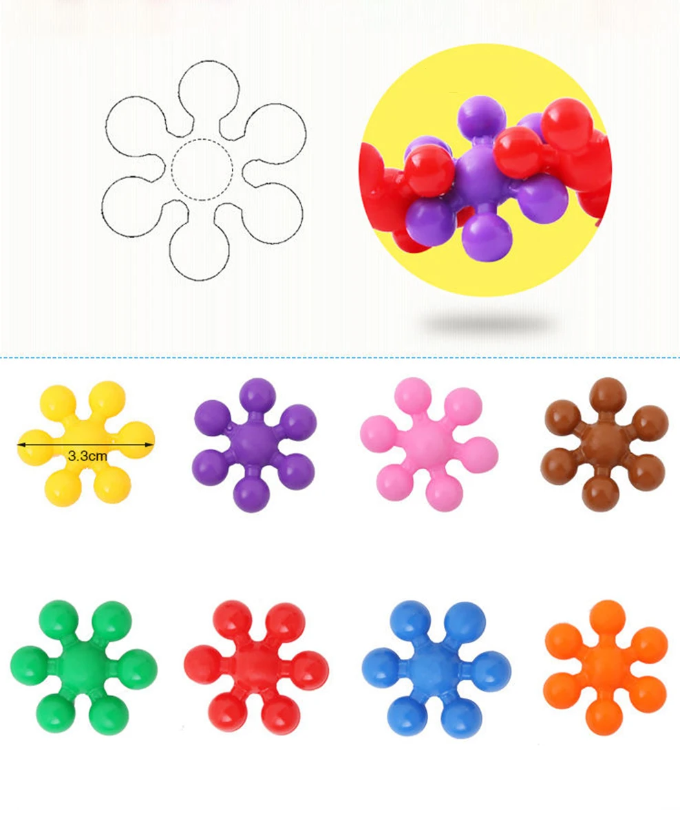 3D snowflake Plum building blocks Spin Assembly insert Building Blocks 3-7 years old children assembled toys Desktop toys