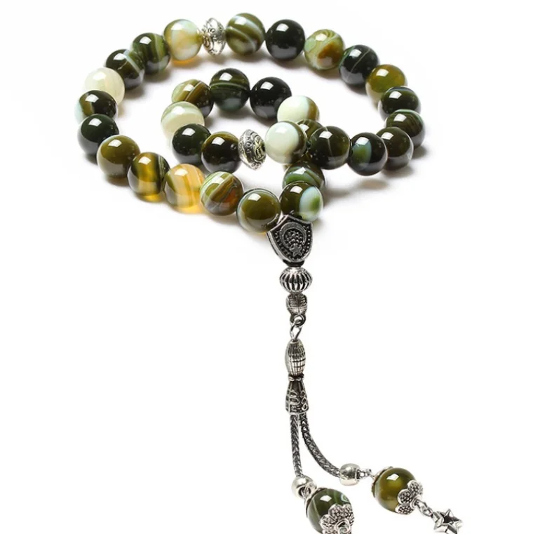 LOSHEREN с фабрики камень мусульманские четки Tasbih молитвенные бусы - Окраска металла: 12mm 51beads
