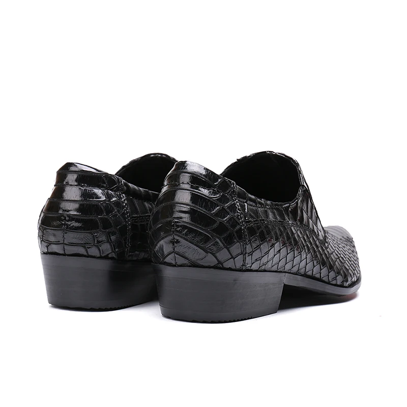 italian men shoes brand pointed toe spiked heel python skin mens slip on loafers Serpentine wedding dress shoes Chassures hommes