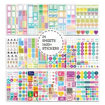 

24Sheets Kawaii Cute Drawing Market Planner Book Diary Decorate Stationery Stickers PVC Transparent Scrapbooking