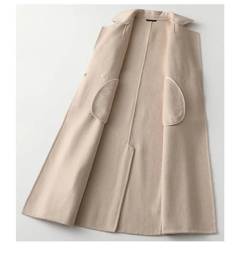 New Arrival 100% Wool Coat Brand Winter Woolen Coat Vintage Thick Cashmere Coat Solid Female Overcoat Sashes Long Wool Outwears ladies long puffer coat