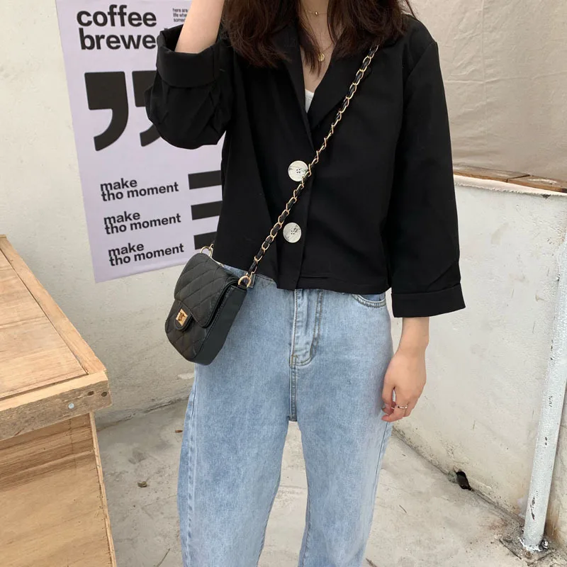 

Net Price Photo Shoot Three Standard Qi 2019 Early Autumn New Style Korean-style Loose-Fit Short Suit Jacket