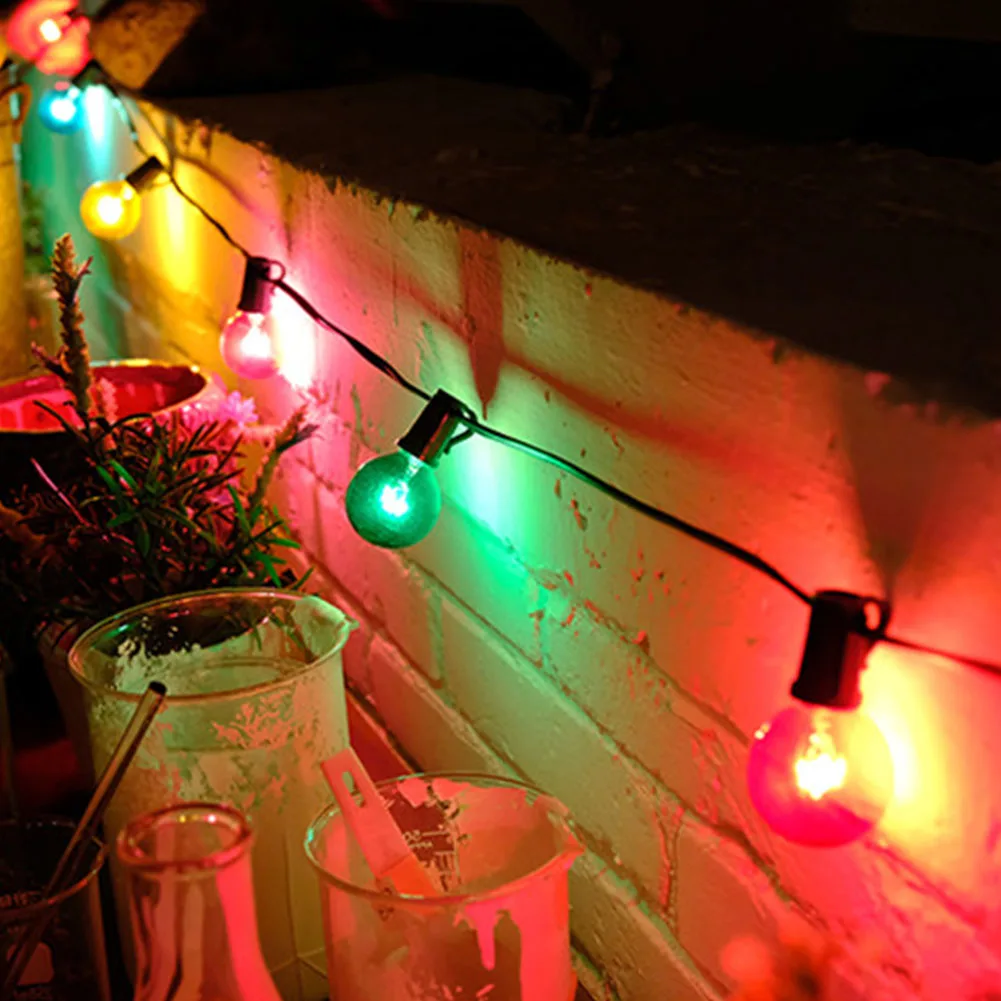 G40 DIY Hanging Colorful Garden Christmas Glass Bulb Party Outdoor String Light Electric Tungsten Wire Decoration Wedding