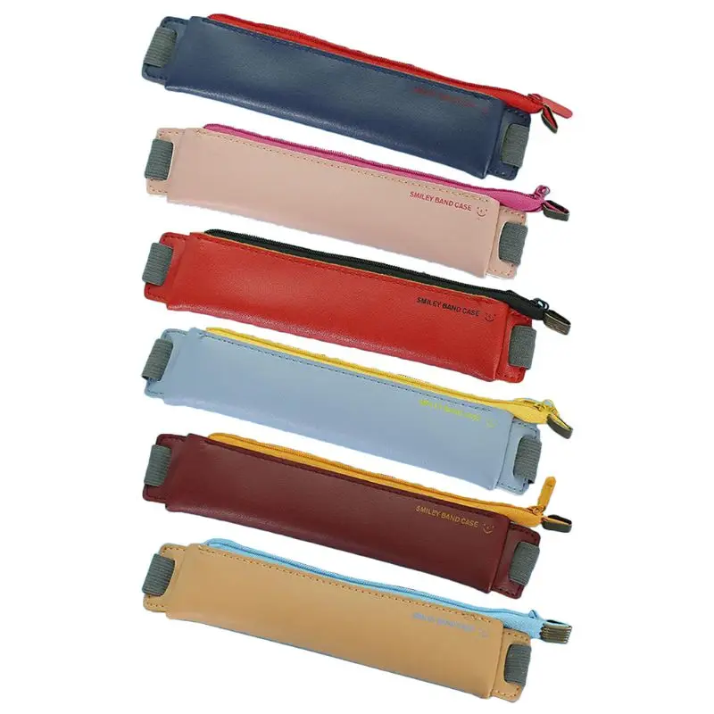 

Portable Fashion PU Leather Elastic Buckle Pencil Case Pen Bag for Book Notebook Office School Supplies Stationery Accessories