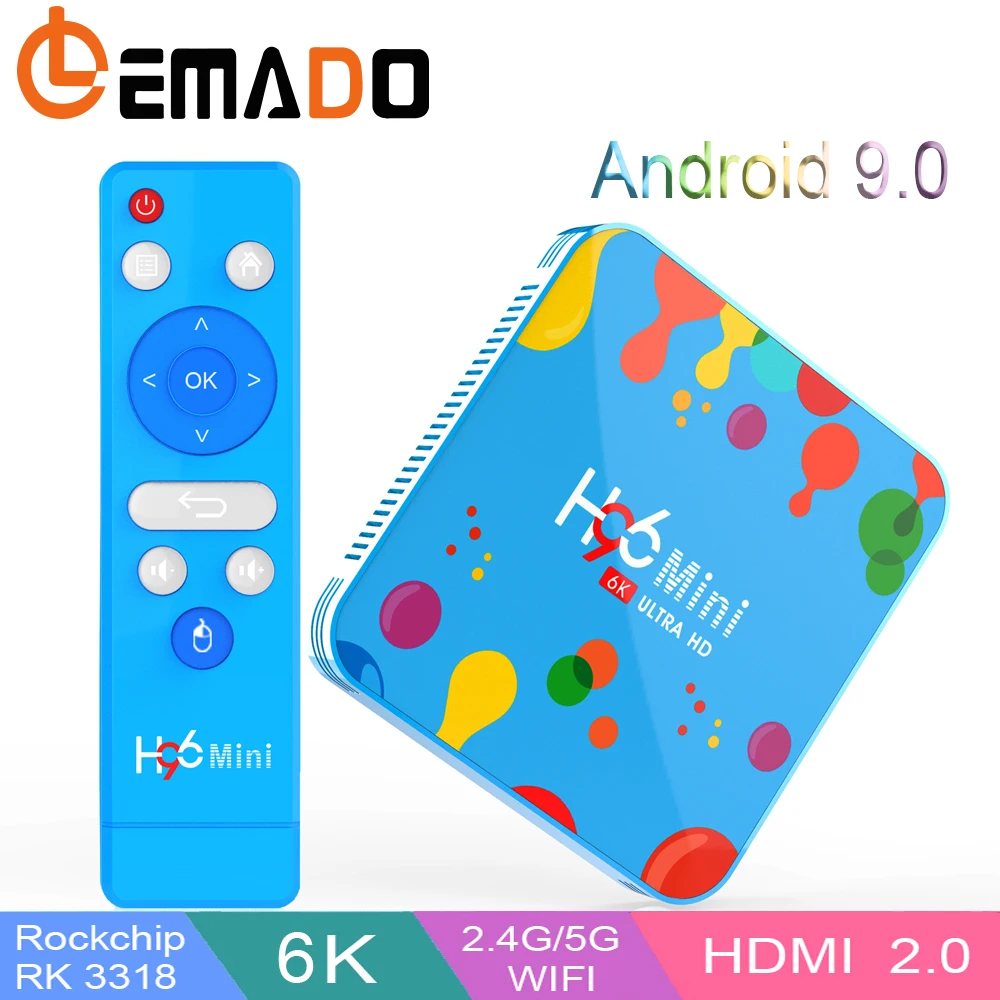 LEMADO H96 Мини ТВ приставка Android 9,0 4G 32G 128G Поддержка 6K HDR HDMI 2,0 wifi 2,4G/5G 3D Allwinner H6 четырехъядерный Смарт ТВ приставка