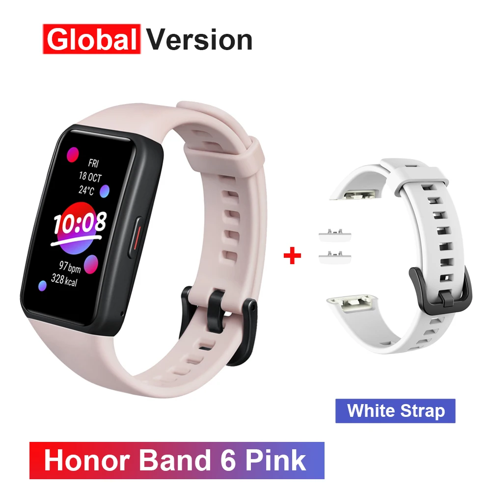 Original Honor Band 6 Global Version Smart Band Bracelet Watch Waterproof Heart Rate Monitor Blood Oxygen AMOLED Touch Screen 