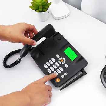 

Black Wireless Cordless Telephone GSM Desk Phone SIM Card Mobile Desktop Landline Phone Fixed Telephone SNS Home Office 2G