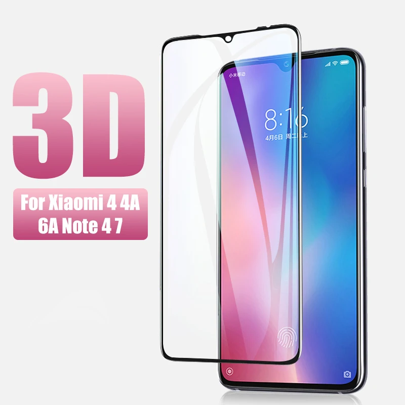 

3D Protective Tempered Glass For Xiaomi RedMi 4X 4A Note 4X 5A Glass For Redmi Note 7 Screen Protector For Mi 9 Full Cover Film