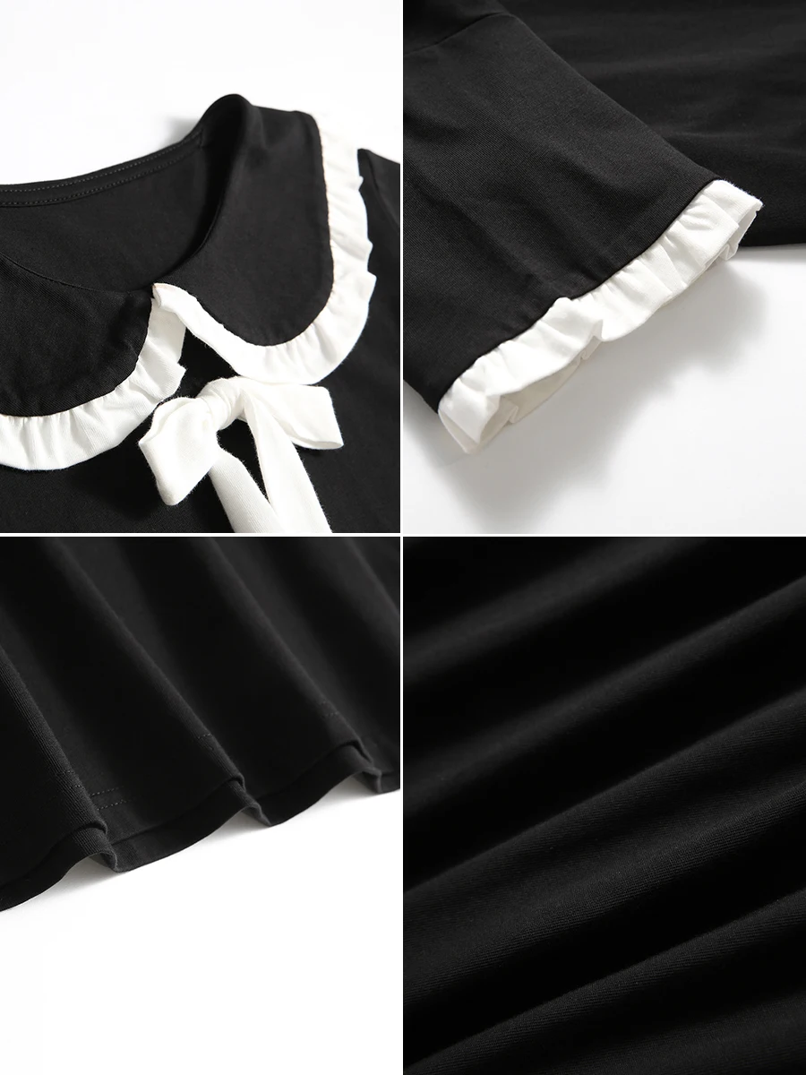 100% Wool Thick Knit Dress O-neck Knit and Purl