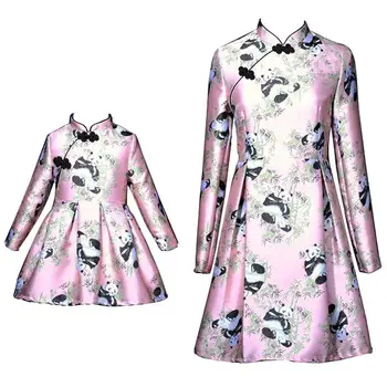 

Mother Daughter Dresses Mommy Girl Cartoon Matching Twinning Party Dress Family Look Outfits Girl Mom Clothes J504