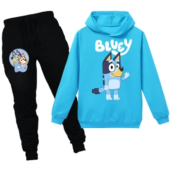 

New Lovely Bluey Bingo Children Hoodies Pants 2pcs Sets Clothes Dogs Cartoon Cotton Kids Long Sleeve Boys Clothing Girls Tops
