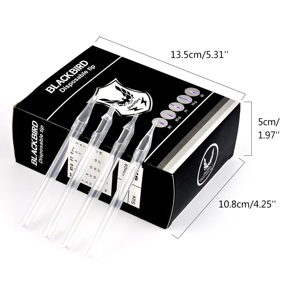 50Pcs Tattoo Transparent Long Disposable Tip Plastic Sterile Tattoo Tips Needle Permanent Makeup 3RT/5RT/7RT/9RT/11RT/13RT/14RT