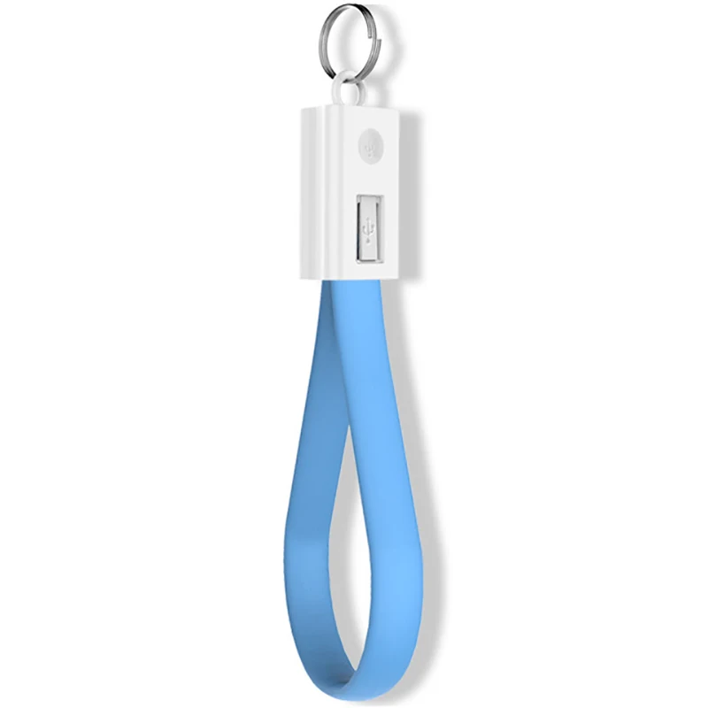 YBD USB кабель для iPhone samsung huawei Xiaomi Внешний аккумулятор Micro usb type C кабель фурнитура для брелоков для ключей портативный зарядный кабель - Цвет: Blue
