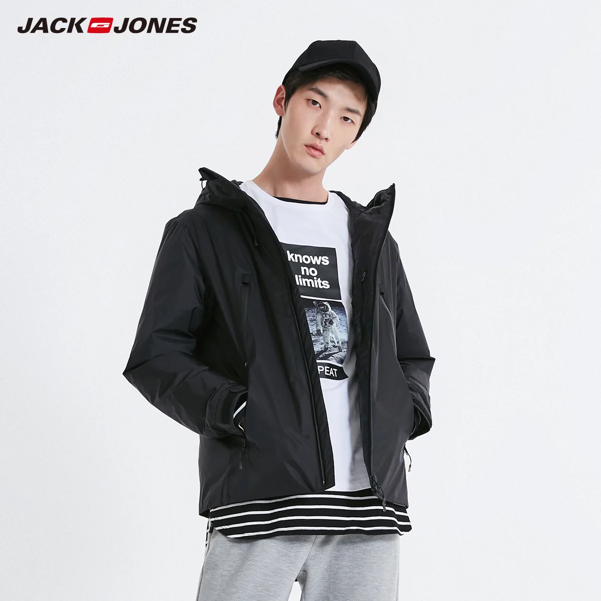 JackJones мужская повседневная спортивная куртка с капюшоном | 218412528 - Цвет: Black