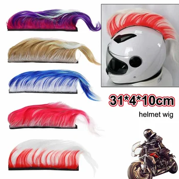 

DIY Helmet Mohawk Hair Punk Hair Colorful Modeling Wig For Motorcycle Ski Snowboard Helmets Hair Cosplay Motorcycle Accessories