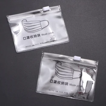 

10pcs Durable Mask Storage Holder Creative Disposable Mask Storage Bag Transparent Container (Transparent)