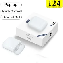 I24 tws Bluetooth наушники с сенсорным управлением беспроводные наушники Автоматическое Сопряжение стерео наушники бинауральная телефонная гарнитура PK I10 I27 I0PCS