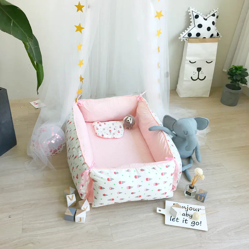 2 шт./компл. съемные детские постельные принадлежности Подушка с рисунком гнезда младенческой Bebe туристическая детская кроватка бампер Детская кроватка Подушка