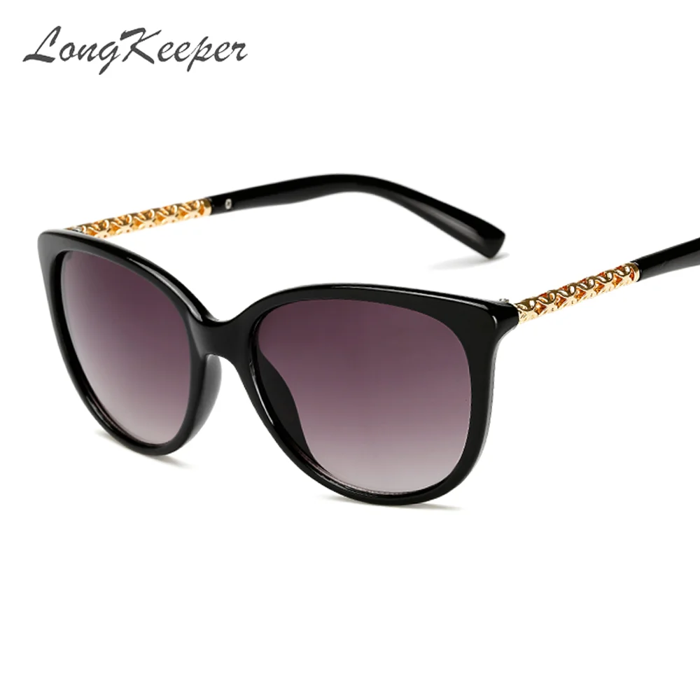 

LongKeeper Vintage Cat Eye Sunglasses Women Brand Designer Metal/PC Frame Sun Glasses Female Ladies Gradient Gafas UV400