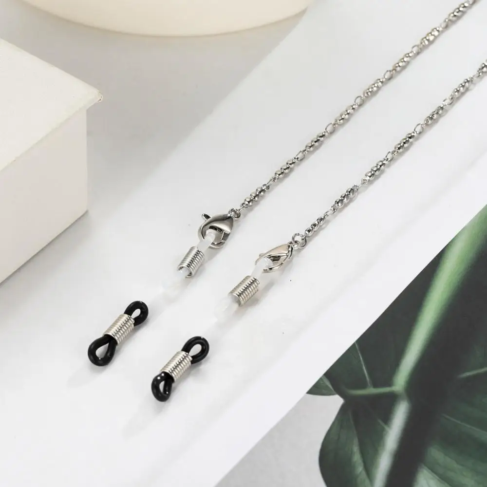 

My Shape Metal Beads Heart Mask Chain Neck Cord Strap Holder Glasses String Golden Sunglasses Chain Anti-lost Women Jewelry 78cm