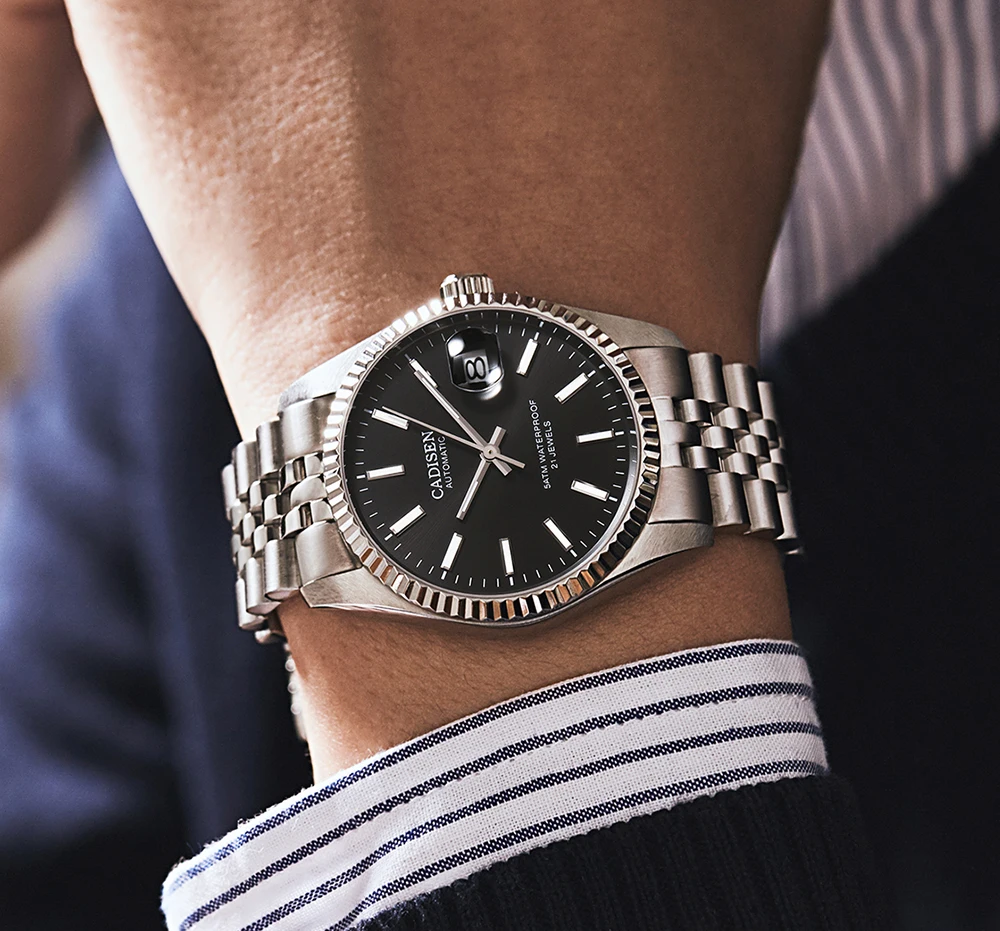 CADISEN Men Mechanical Wristwatches Top Brand Luxury Automatic Watch Business Stainless Steel Waterproof Lumious Watch for Men