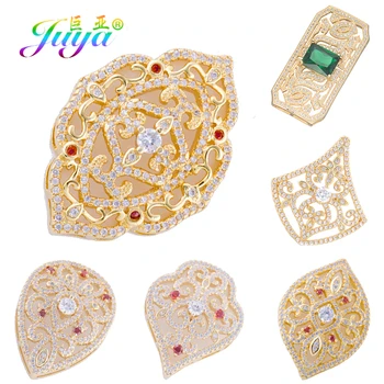 

Juya DIY Fastener Pearls Jewelry Making Supplies Handmade Micro Pave Zircon Decorative Floating Flower Connectors Accessories