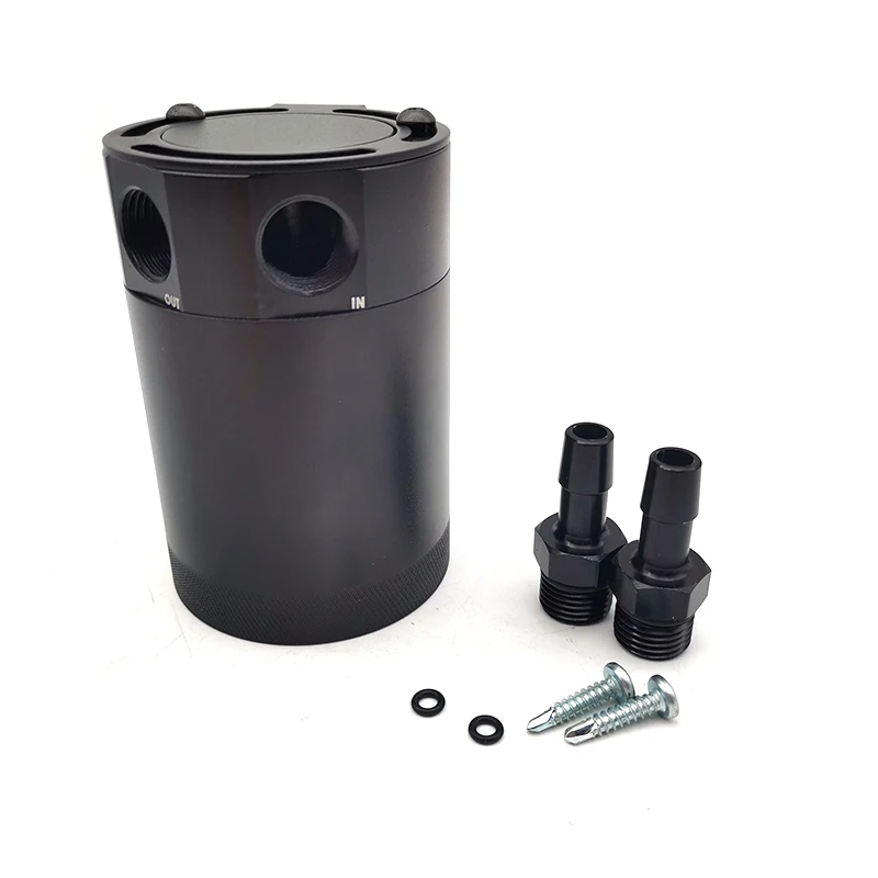 

2-Port CNC Race Car Baffled Oil Catch Can Tank Dual Port 3/8" NPT In/Outlet