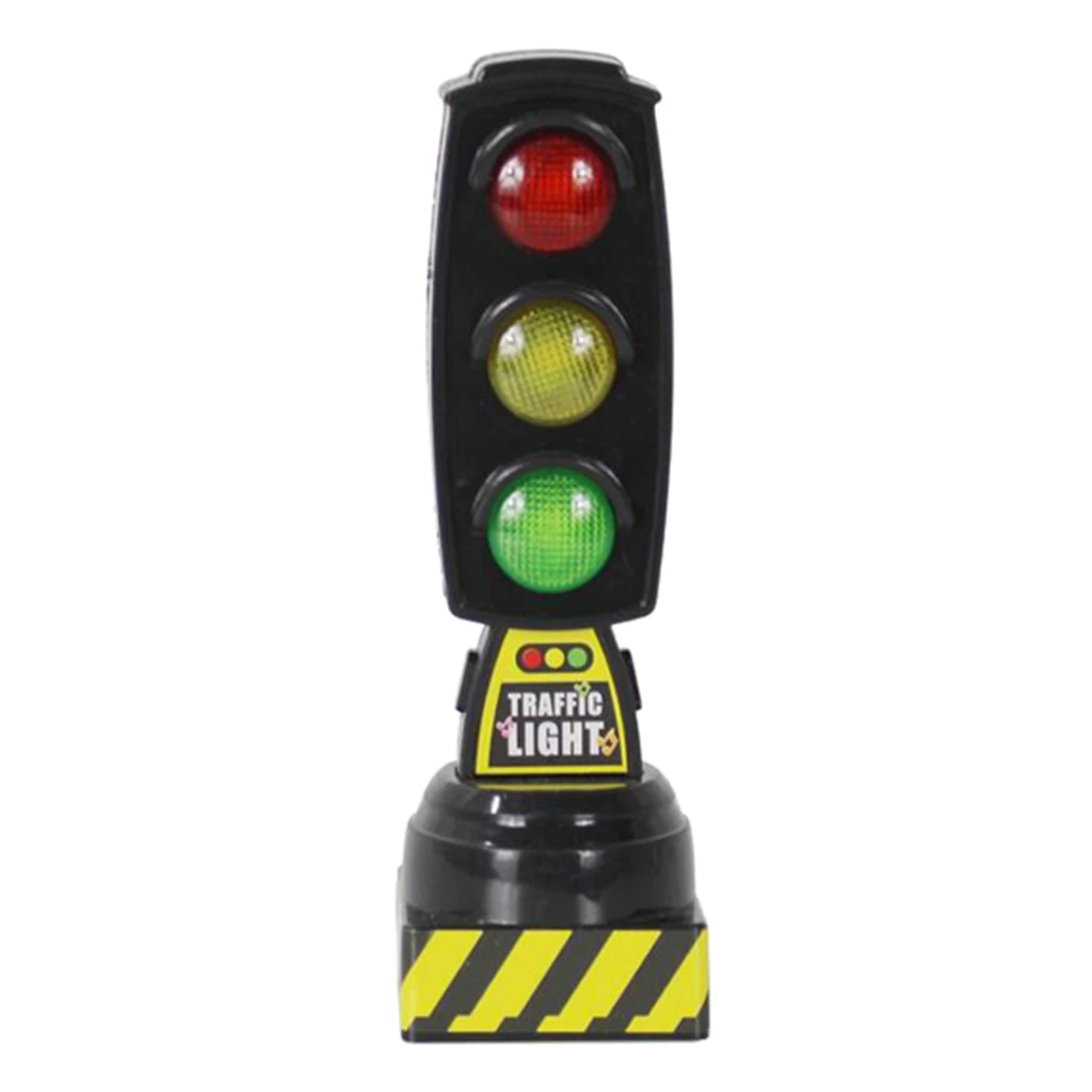 Simulation Traffic Light Model Stoplight Crosswalk Signals with LED Music kids Pretend Play Toys