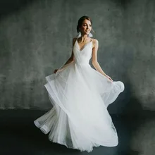 Свадебное платье в стиле бохо трапециевидные Свадебные платья для женщин с открытой спиной Элегантные Свадебные платья для женщин