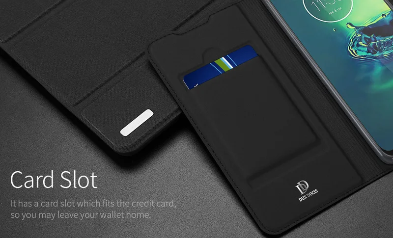 Кожаный флип-чехол DUX DUCIS для Motorola Moto G8 Plus Play One Macro Book Wallet Coque Cover