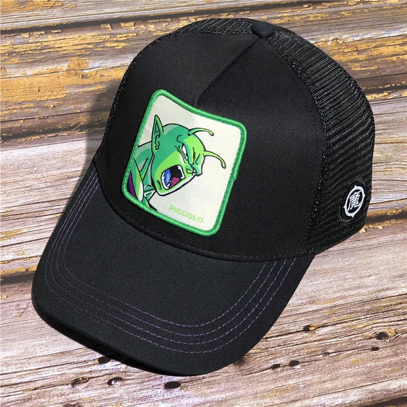 black PICCOLO Популярные брендовые персонажи Гоку, Веджета чехол Capsule corp Dragon Ball Z Snapback шляпа хлопковая Бейсбол Кепки Для мужчин Для женщин в стиле «хип-хоп» для папы сетчатая шляпа Кепка-тракер - Цвет: black PICCOLO