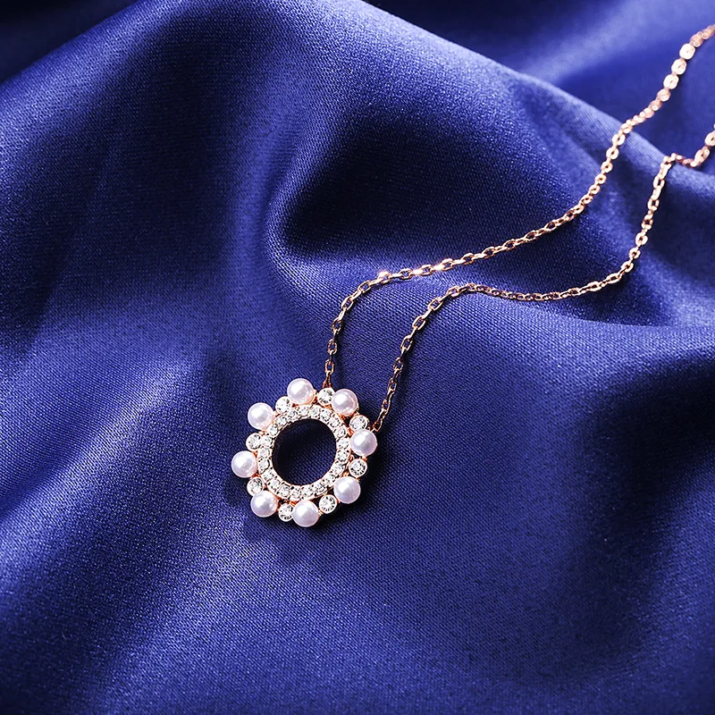 

CS2083 Sun flower Korean version fresh pearl necklace