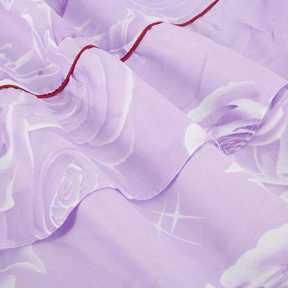 Printed Bed Skirt Pillowcase Elegant Chiffon Bed Cover Dustproof and Dirty for Wedding Decor Bed Cover Pillowcase Bed Skirt Kit