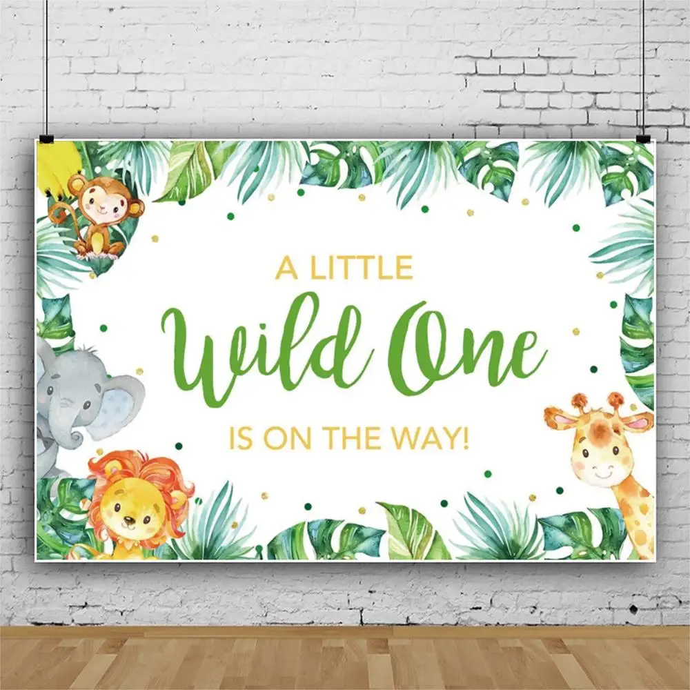 

Photo Backdrops Safari Animals Wild One Baby Shower Party Poster Photography Backgrounds Vinyl Photocall For Photo Baby Studio