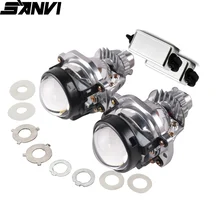 SANVI yeni 1.8/2.0 araba Bi LED projektör Lens far 5500K 35W oto LED far motosiklet far adaptör kitleri