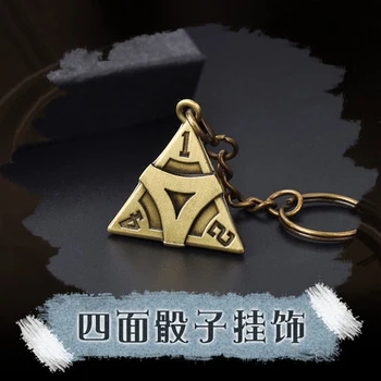 

Anime Identity V Jack Mercenary Gardener Metal Keychain Japanese Triangle Dice Pendant Charms Key ring Gifts Cosplay