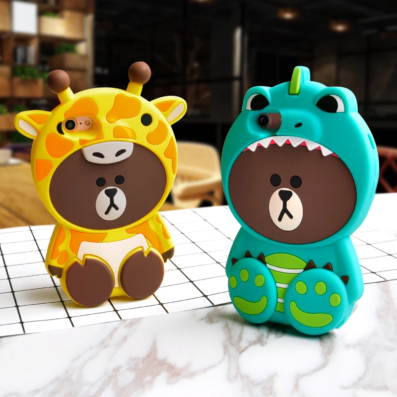 Для iPhone Xs Max Xs 6 6s 6s Plus 7 8 8Plus XR чехол коричневый медведь силиконовый чехол для телефона s чехлы