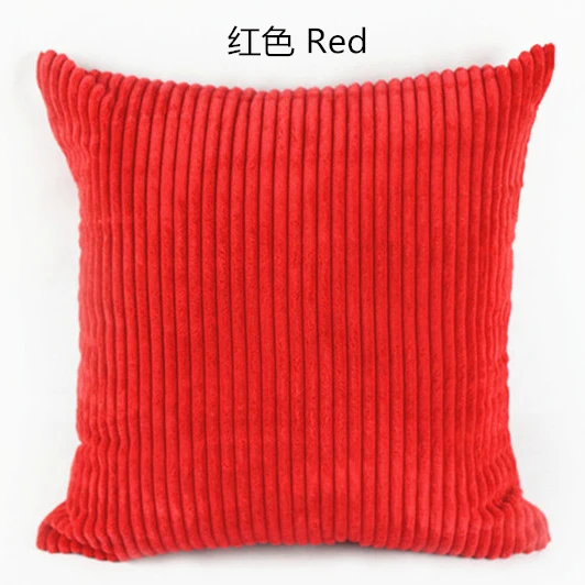 Stripe Red Полоса из мягкого вельвета плюшевая в клетку однотонная подушка покрытие 40*40 см домашний Декор Диван Подушка Чехол на заказ; большие размеры 35-45x45 50 60 - Цвет: Stripe Red