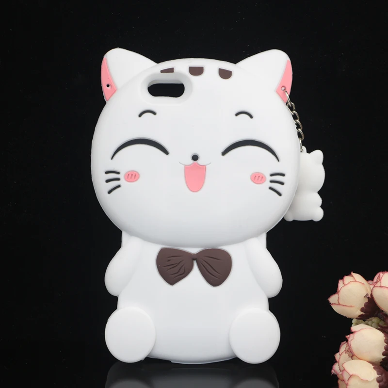 Силиконовый чехол с 3D рисунком кота для iPhone 5, 5S, 7 Plus, 6, 6 S, 7, 8 Plus, X, XR, XS Max, мягкий чехол для телефона