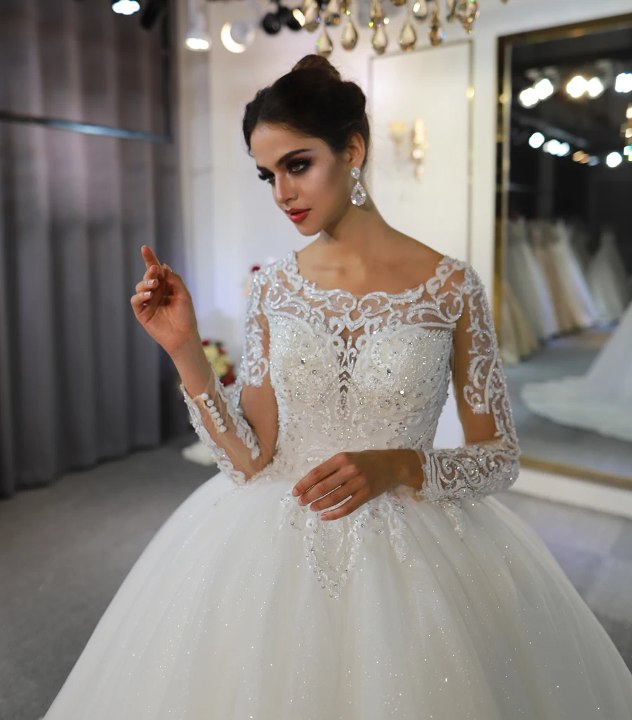 Vestidos de novias, кружевное платье, элегантное, новое, свадебное платье, красивое, настоящая работа, как на фото - Цвет: picture ivory