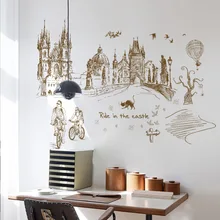 Напрямую от производителя стиль XL8273 ручная роспись город путешествия гостиная диван спальня домашний фон украшение стены