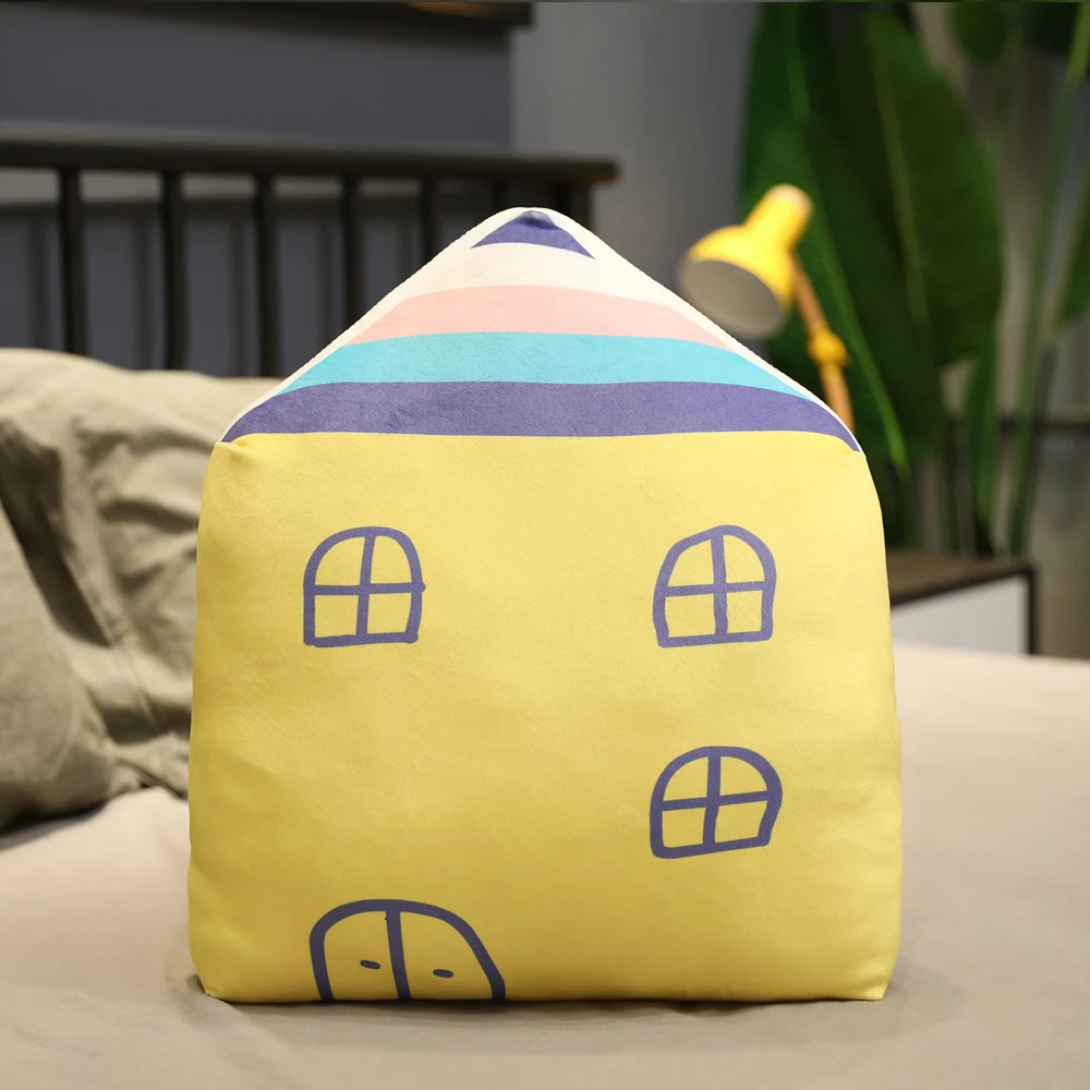 Huggable новая 3D подушка в форме дома мягкая плюшевая подушка домашний диван автомобильное кресло спальня Ребенок спокойный сон мягкие игрушки украшение комнаты - Цвет: as picture