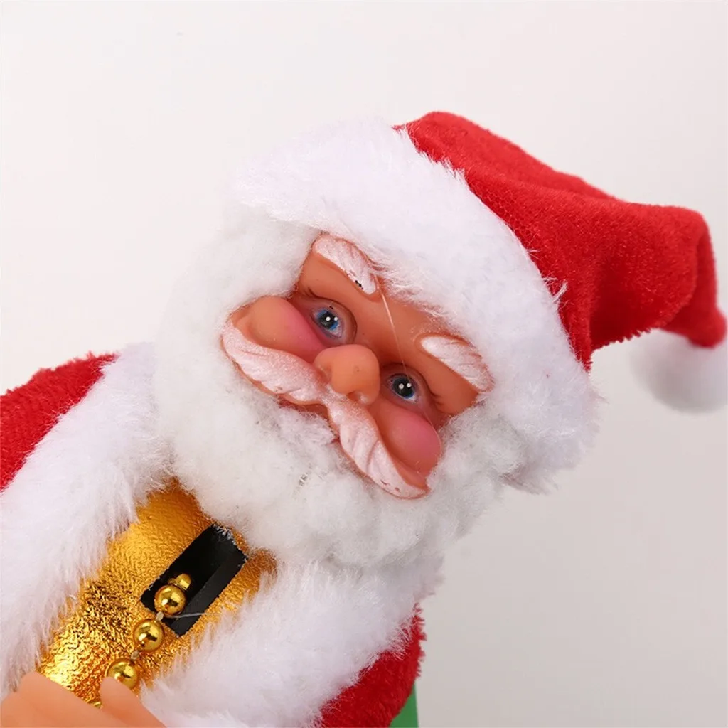 Merry Christmas Электрический Санта Клаус скалолазание кукла мини Отец Рождество музыка Twerking трюк игрушка для детей год Рождественские подарки